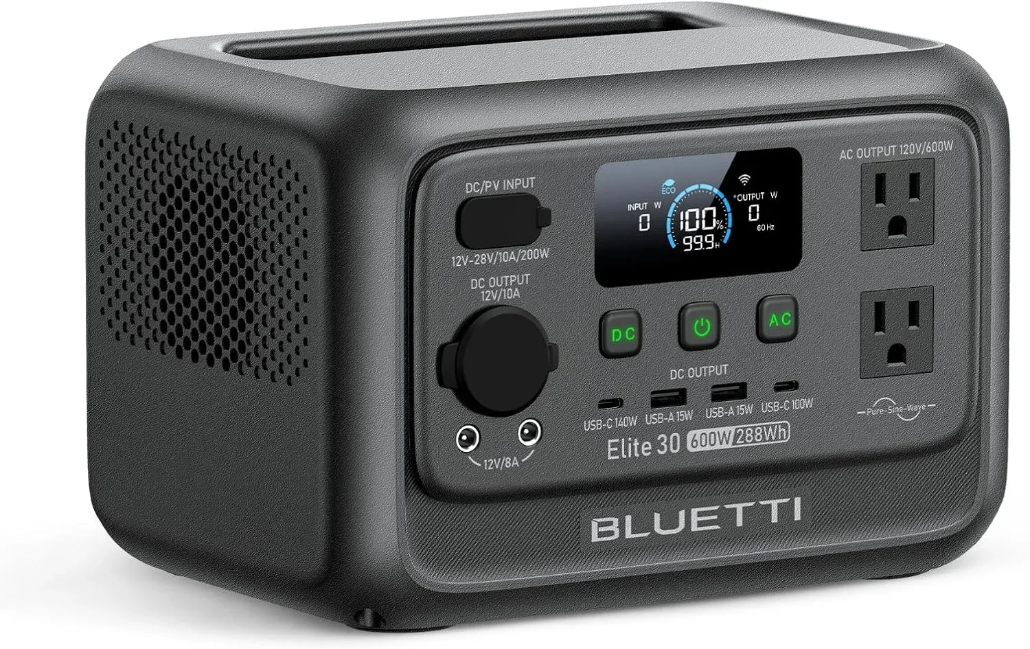 BLUETTI Elite 30 V2 Portable Power Station 288Wh 600W LFP Solar Generator product photograph