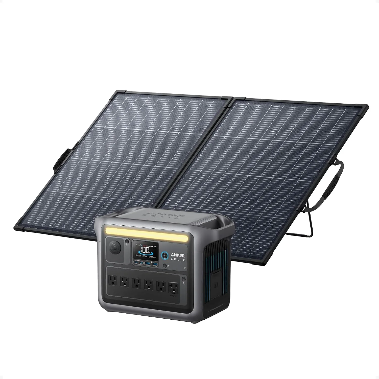 Anker C1000 Portable Power Station and 200W Bifacial Panel, 1,056Wh product photograph