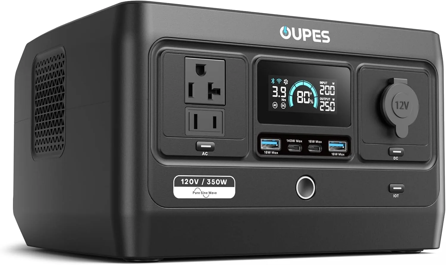 OUPES Exodus 350 Portable Power Station, 288Wh 350W LiFePO4 Solar Generator product photograph